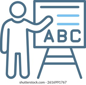 Grammar Line Two Colour Icon