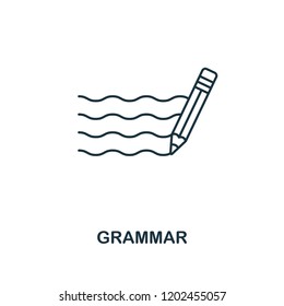 Grammar outline icon. Creative design from school icon collection. Premium Grammar outline icon. For web design and printing.