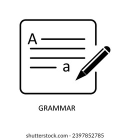 Grammar outline icon. Grammar icon for web design flat trendy style illustration on white background..eps