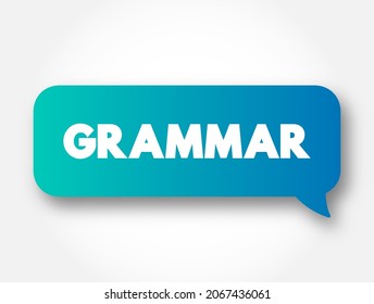 Grammar text message bubble, concept background