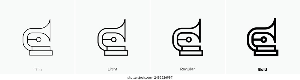 grammy icon. Thin, Light Regular And Bold style design isolated on white background