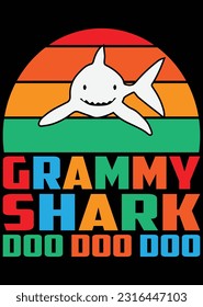 Grammy Shark Doo Doo Doo eps cut file for cutting machine