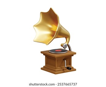 Gramophone 3D Render Illustration Icon