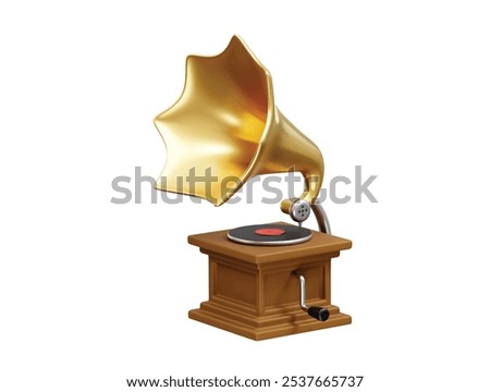 Gramophone 3D Render Illustration Icon