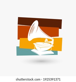 Gramophone Abstract trendy logo design for company.