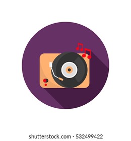 Gramophone color icon. Flat design for web and mobile