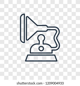 Gramophone concept vector linear icon isolated on transparent background, Gramophone concept transparency concept in outline style
