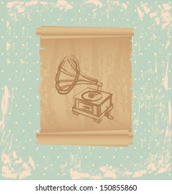 gramophone design over dotted background vector illustration 