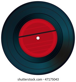 Gramophone disc on a white background