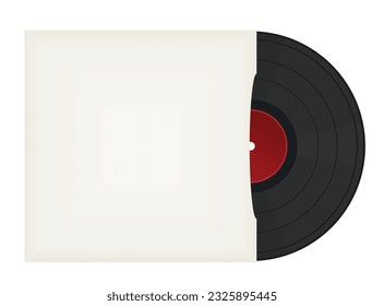 Gramophone disk in paper pack. vector