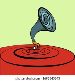 gramophone drawn in an abstract style