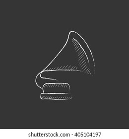 Gramophone. Drawn in chalk icon.