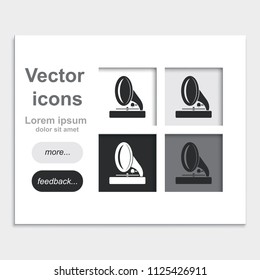 Gramophone flat placed on web page template vector icon.