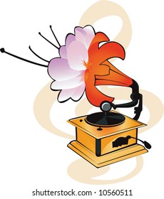  gramophone with flower head	
