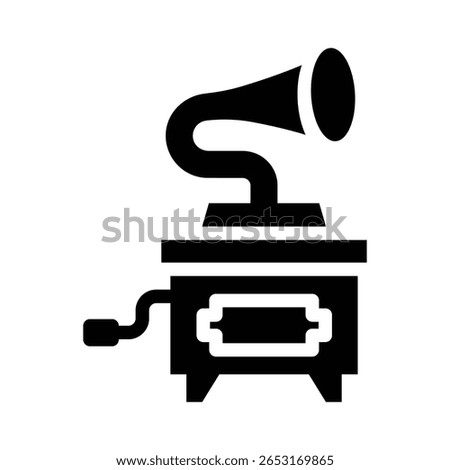 gramophone glyph icon illustration vector graphic. Simple element illustration vector graphic, suitable for app, websites, and presentations isolated on white background