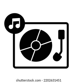 Gramophone Glyph Vector Icon easily modified

