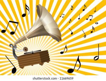 Gramophone Grunge Background