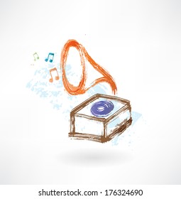gramophone grunge icon