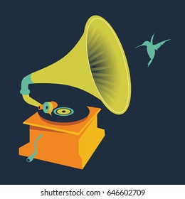 Gramophone and Hummingbird Concept