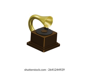 gramophone icon 3d illustration render