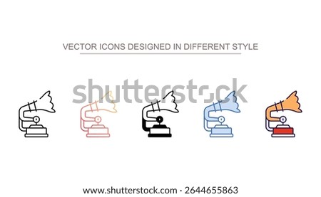 Gramophone icon design with white background stock illustration