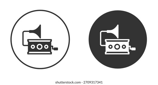 Grammophon-Symbol im Glyphenstil für Webdesign. UI-UX-Symbole