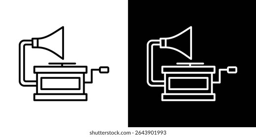 Ícone de gramofone Vetor gráfico definido para design de interface do usuário