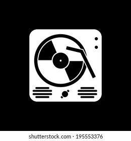 Gramophone Icon Isolated on Black Background