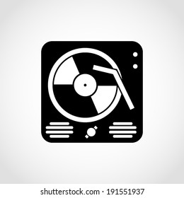 Gramophone Icon Isolated on White Background