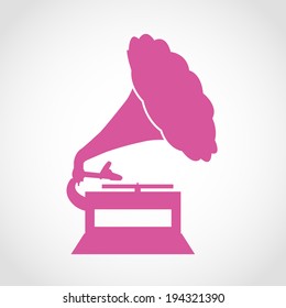 Gramophone Icon Isolated on White Background