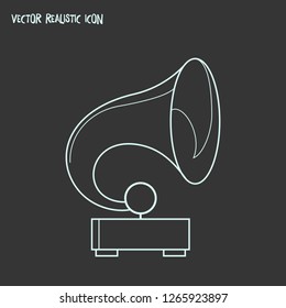 Gramophone icon line element. Vector illustration of gramophone icon line isolated on clean background for your web mobile app logo design.