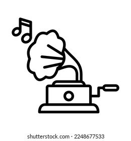 Gramophone Icon Logo Design Vector Template Illustration Sign And Symbol Pixels Perfect