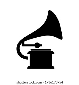gramophone icon or logo isolated sign symbol vector illustration - high quality black style vector icons
