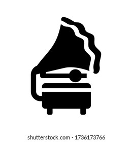 gramophone icon or logo isolated sign symbol vector illustration - high quality black style vector icons
