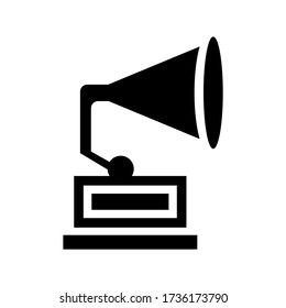 gramophone icon or logo isolated sign symbol vector illustration - high quality black style vector icons
