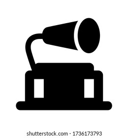 gramophone icon or logo isolated sign symbol vector illustration - high quality black style vector icons
