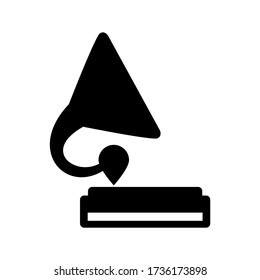 gramophone icon or logo isolated sign symbol vector illustration - high quality black style vector icons

