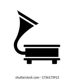 gramophone icon or logo isolated sign symbol vector illustration - high quality black style vector icons
