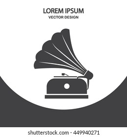 Gramophone icon on the background