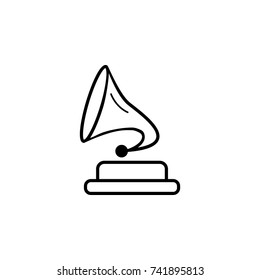 Gramophone icon on white background