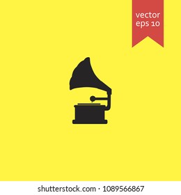 gramophone. gramophone icon. sign design. Vector EPS 10.