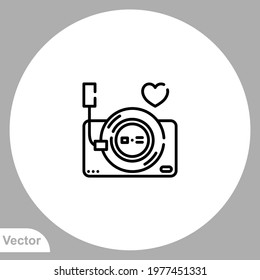 Gramophone icon sign vector,Symbol, logo illustration for web and mobile