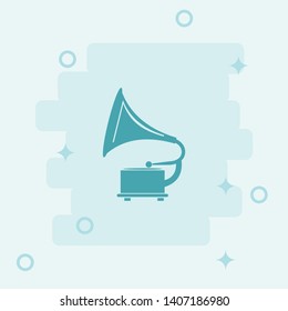 Gramophone Icon. Simple icon, blue colored icon illustration.