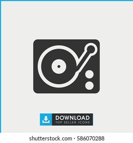 gramophone icon. Simple filled gramophone icon. On white background.