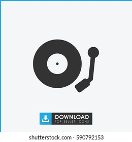 gramophone icon. Simple filled gramophone vector icon. On white background.