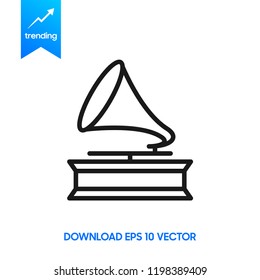 Gramophone icon. Simple illustration of gramophone vector icon for web