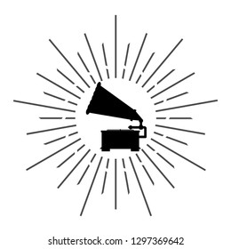 Gramophone icon. Simple illustration of gramophone vector icon for web. Vector illustration.