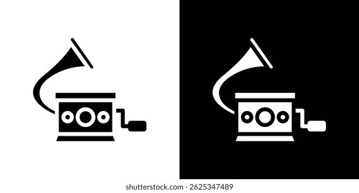 Icono de gramófono Vector de línea simple. Símbolo, logo.