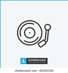 gramophone icon. simple outline gramophone vector icon. on white background.