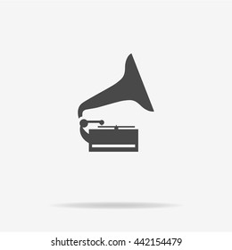 Gramophone icon. Vector concept illustration for design.
